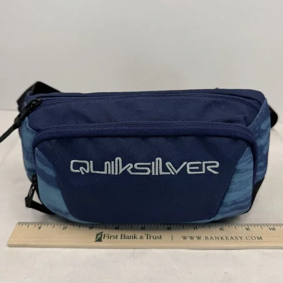 Quiksilver Navy Blue Fanny Pack Belt Bag Adjustable Strap Water-Resistant Zipper - Picture 12 of 16